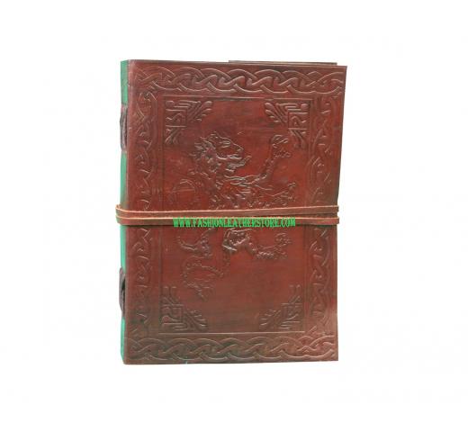  Lion Embossed Leather Journal Diary Handmade with leather strap closure Celtic